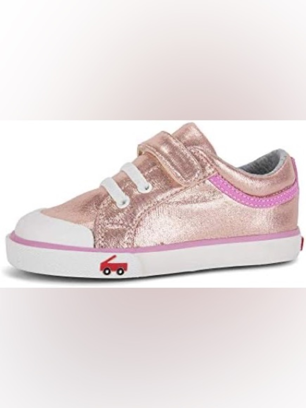 See Kai Run Rose Gold Metallic Kids' Sneakers with Pink Trim